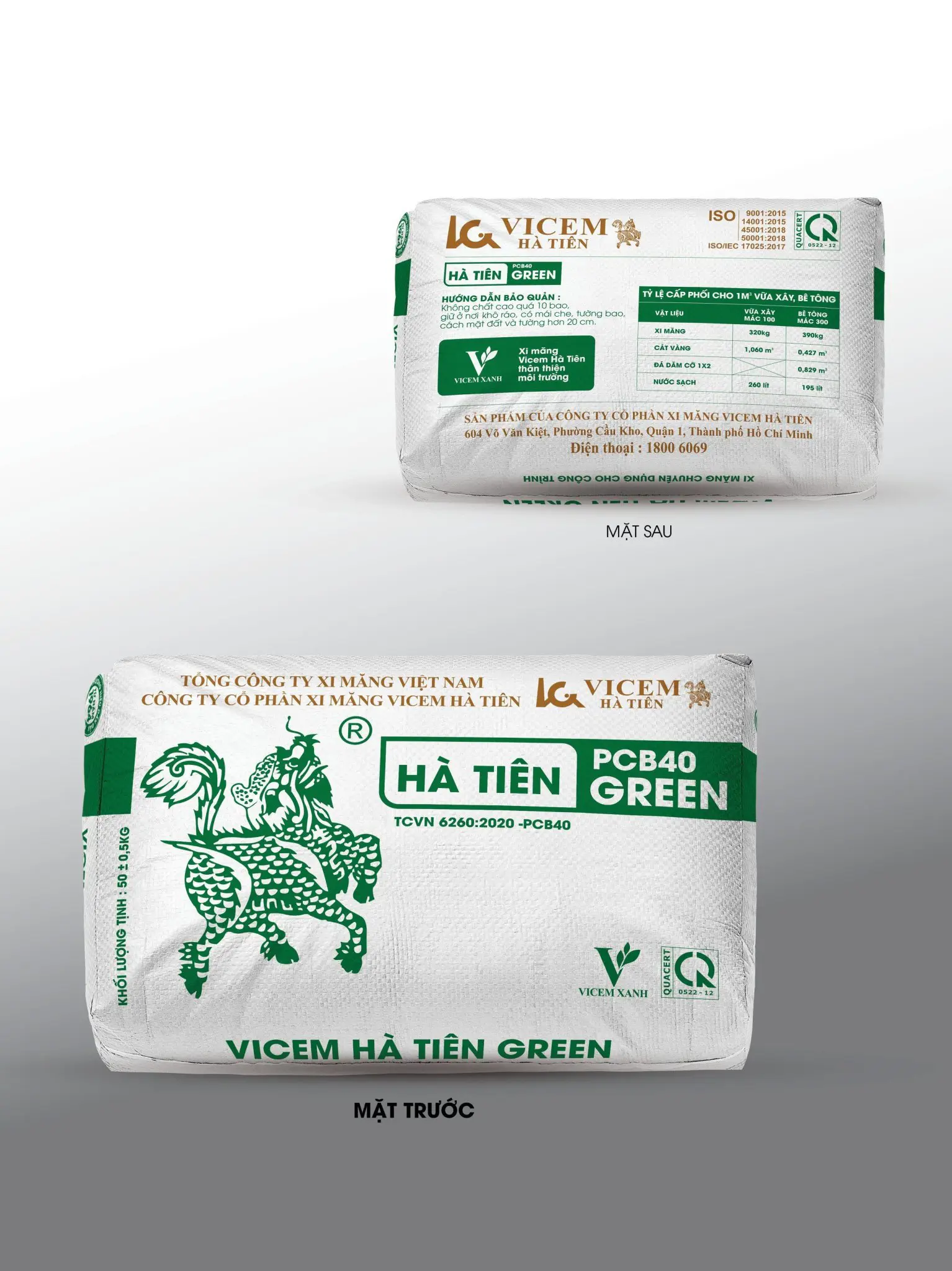 Xi măng Vicem Hà Tiên GREEN PCB40 2